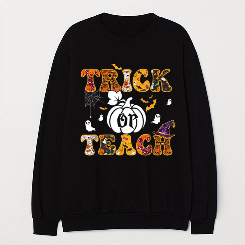Funny Trick Or Teach Pumpkin Halloween T-Shirt Unisex