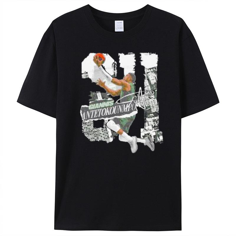 Giannis Antetokounmpo 34 Milwaukee Bucks Rough T-Shirt Unisex