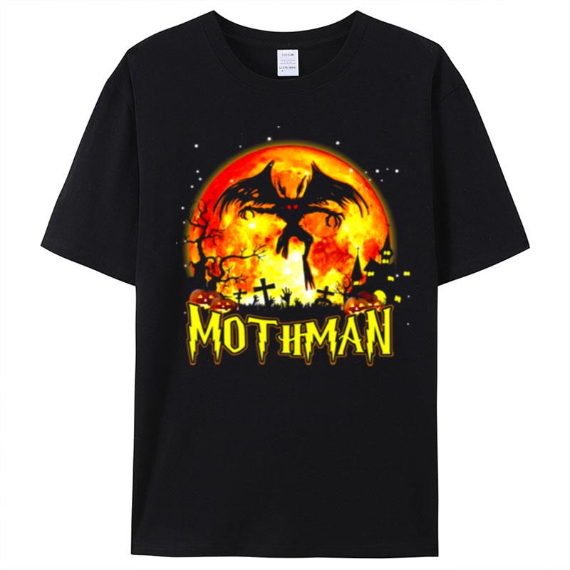 Halloween Mothman In Scary Blood Moon Forest Costume T-Shirt Unisex