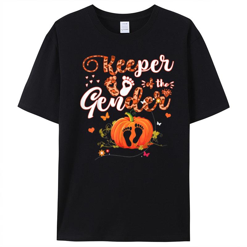 Halloween Pumpkin Funny Keeper Of The Gender Reveal Baby T-Shirt Unisex