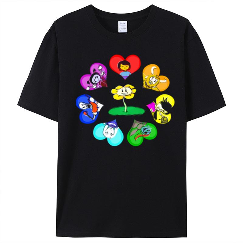 Hearts With Characters Undertale T-Shirt Unisex
