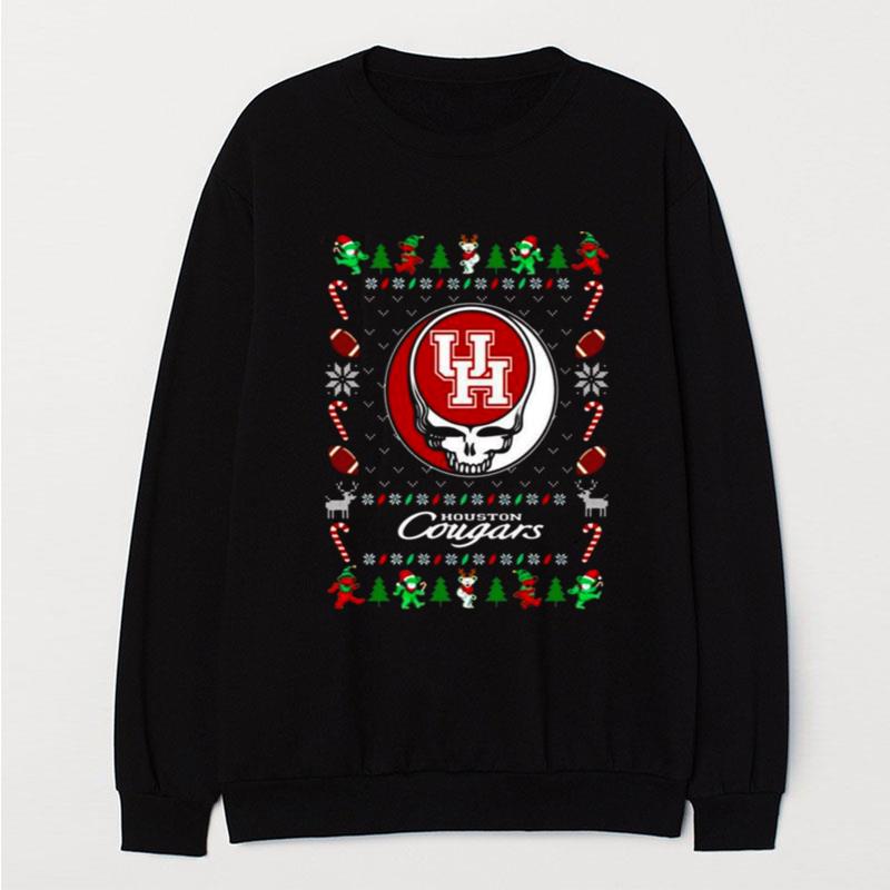 Houston Cougars Grateful Dead Ugly Christmas T-Shirt Unisex