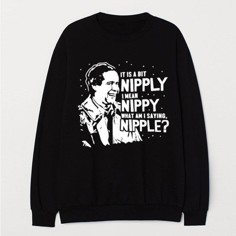 It Is A Bit Nipplyi Mean Nippy What Am I Saying Nipple Clark Griswold Ugly Christmas T-Shirt Unisex