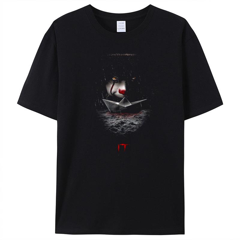 It Pennywise Stephen King Storm Drain Scary Movie T-Shirt Unisex