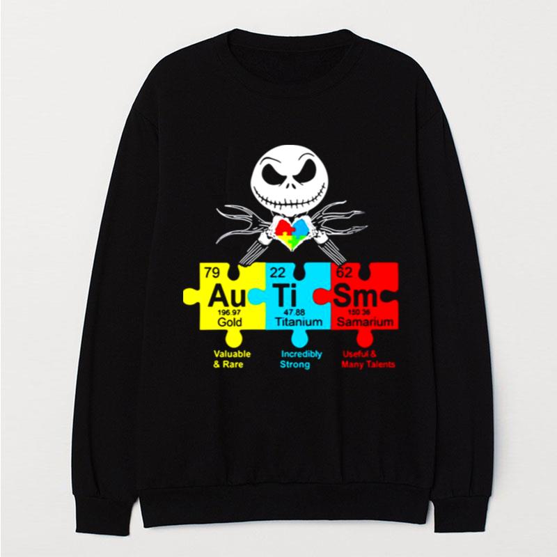 Jack Skellington Autism Periodic Table Halloween T-Shirt Unisex