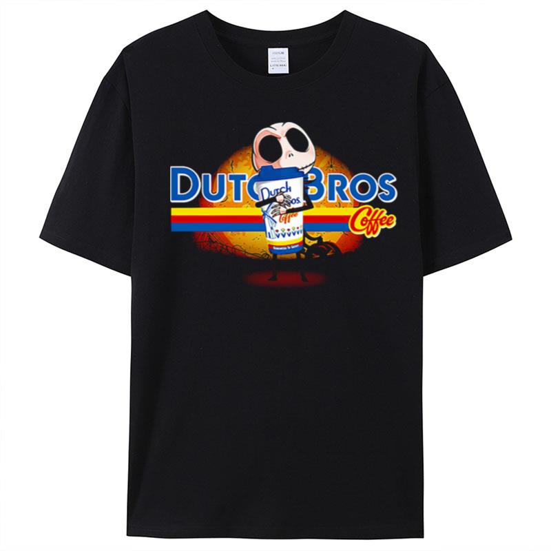 Jack Skellington Hug Dutch Bros Coffee Halloween T-Shirt Unisex