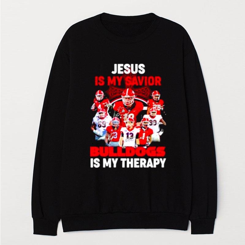 Jesus Is My Savior Georgia Bulldogs Is My Therapy T-Shirt Unisex