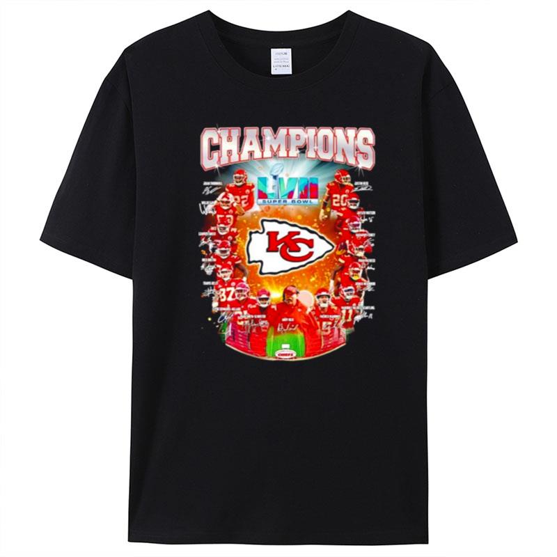 Kansas City Chiefs Champions Super Bowl Team Signature T-Shirt Unisex