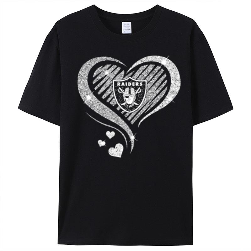 Las Vegas Raiders Football Heart Diamond T-Shirt Unisex