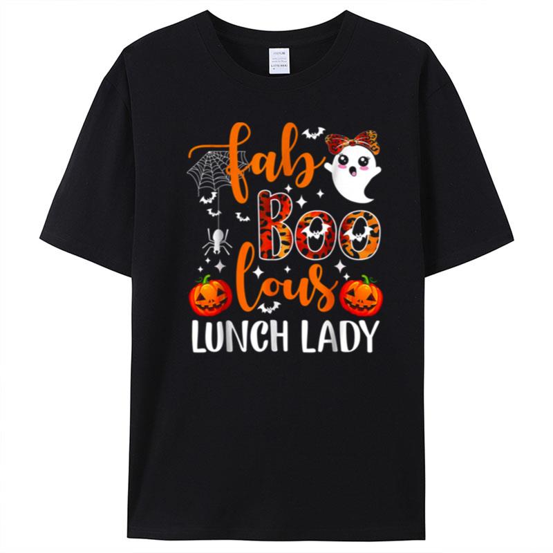 Leopard Fab Boo Lous Lunch Lady Team Teacher Halloween T-Shirt Unisex