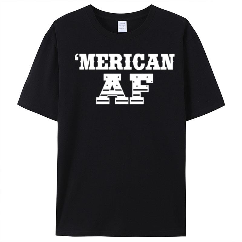 Merican Af Flag Lettering T-Shirt Unisex