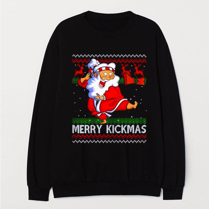 Merry Kickmas Karate Santa Ugly Christmas T-Shirt Unisex