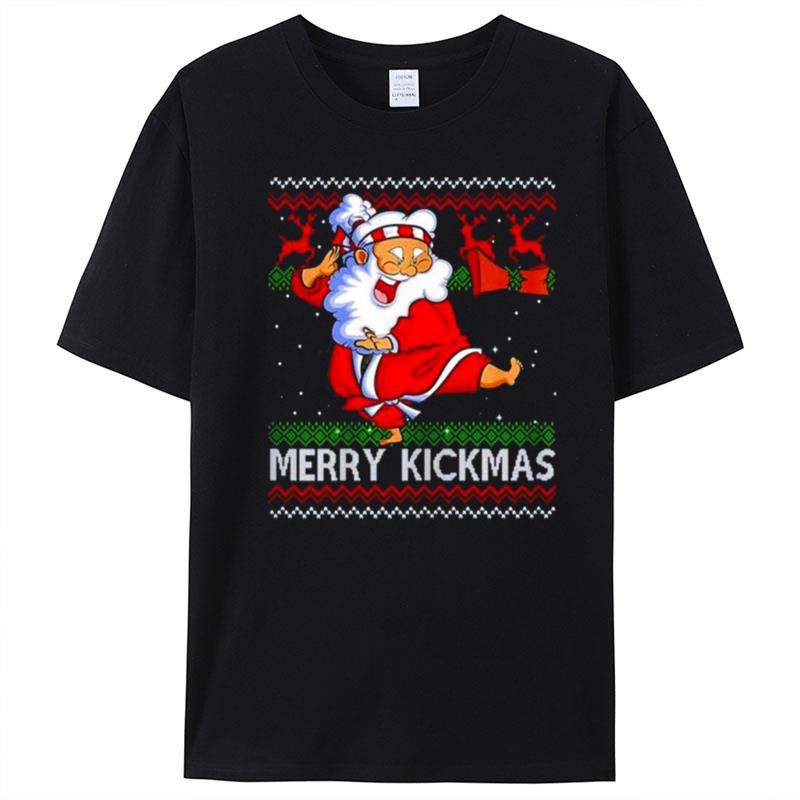Merry Kickmas Karate Santa Ugly Christmas T-Shirt Unisex
