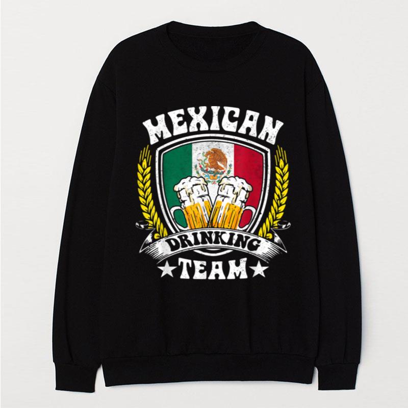 Mexican Drinking Team Mexico Flag Funny Beer T-Shirt Unisex