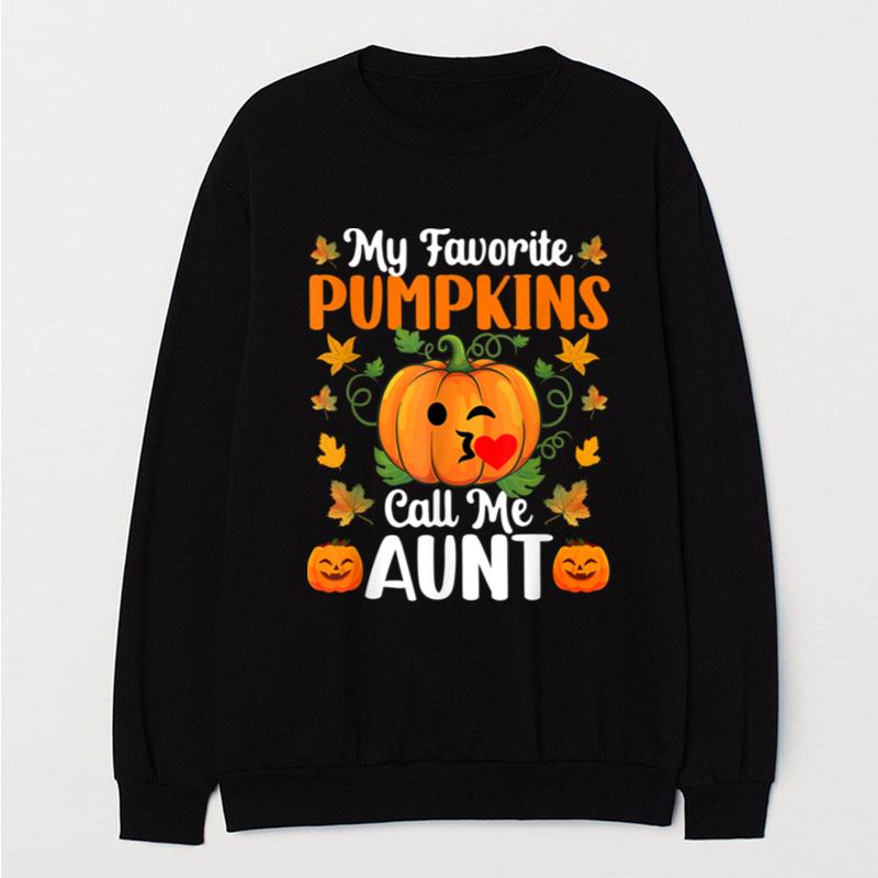 My Favorite Pumpkins Call Me Aun Funny Halloween T-Shirt Unisex