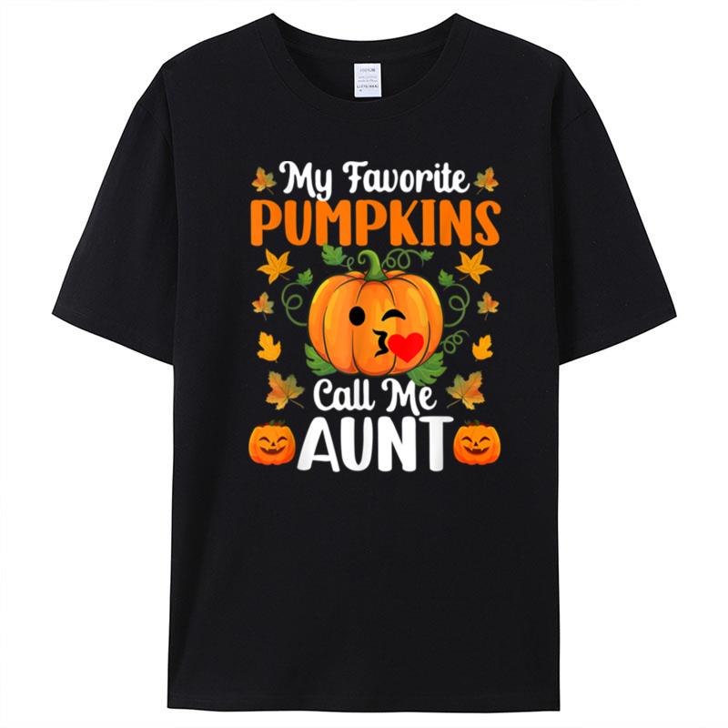 My Favorite Pumpkins Call Me Aun Funny Halloween T-Shirt Unisex