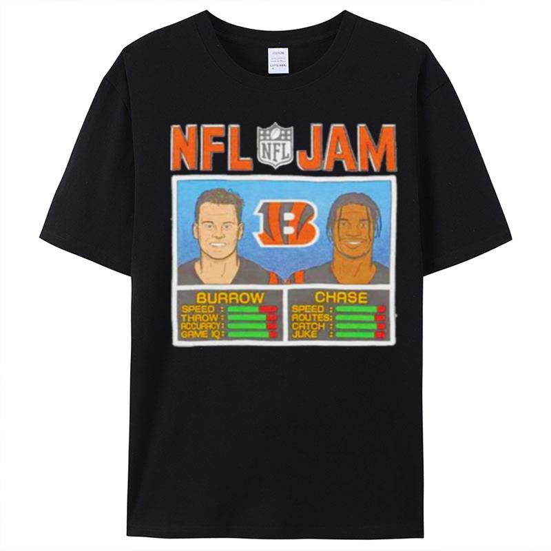 NFL Jam Cincinnati Bengals Burrow And Chase T-Shirt Unisex