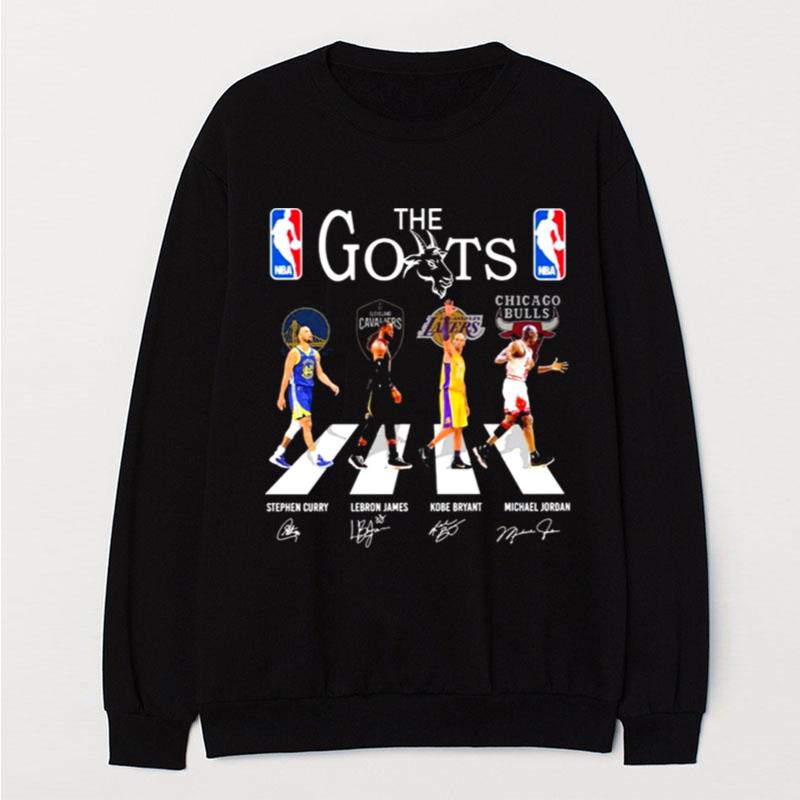 Nba The Goat Abbey Road Basketball Players Signatures T-Shirt Unisex