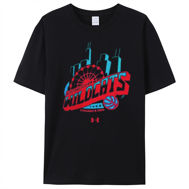 Northwestern Wildcats Under Armour Chicago Cityscape Champion Keough Naughton T-Shirt Unisex