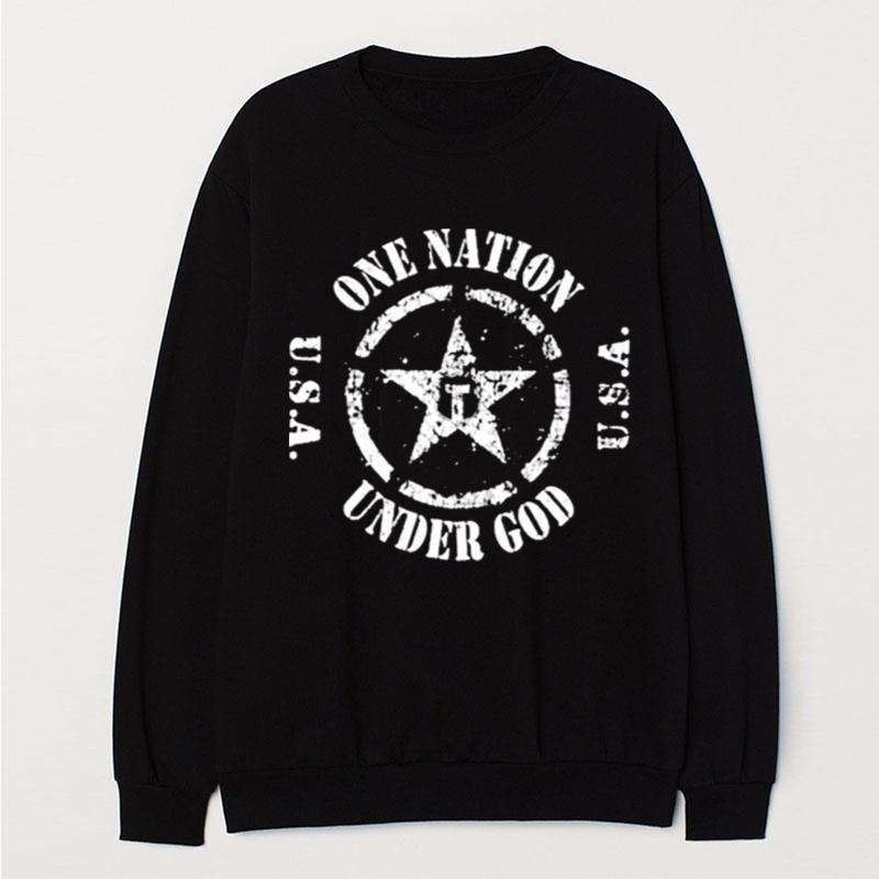 One Nation Under God Circle Star T-Shirt Unisex