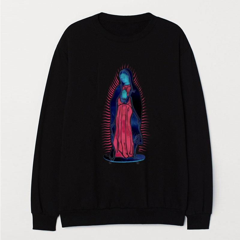 Our Lady Of Guadalupe On Skateboard Swea T-Shirt Unisex