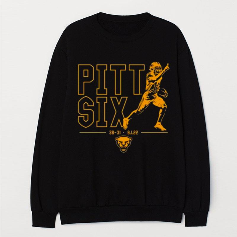 Pitt Panthers M.J. Devonshire Pitt Six Backyard Brawl Score T-Shirt Unisex