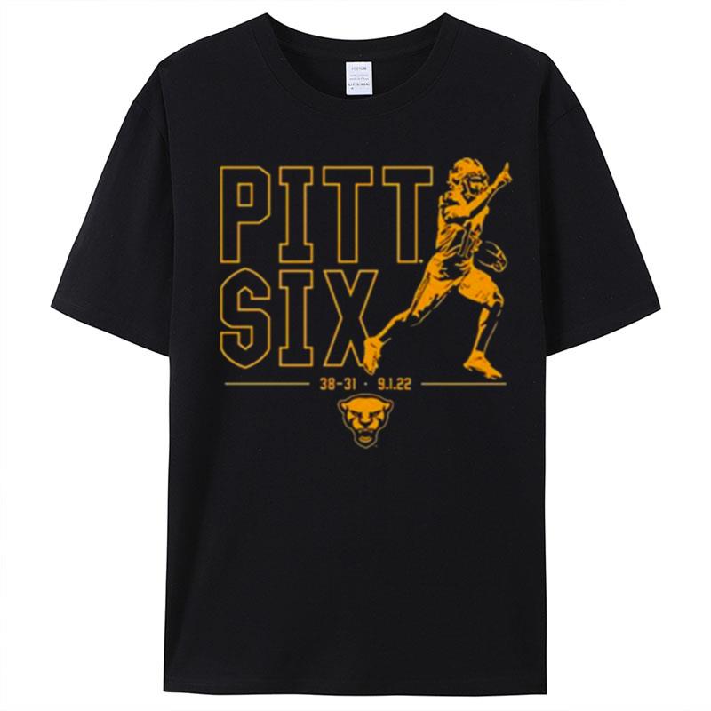 Pitt Panthers M.J. Devonshire Pitt Six Backyard Brawl Score T-Shirt Unisex