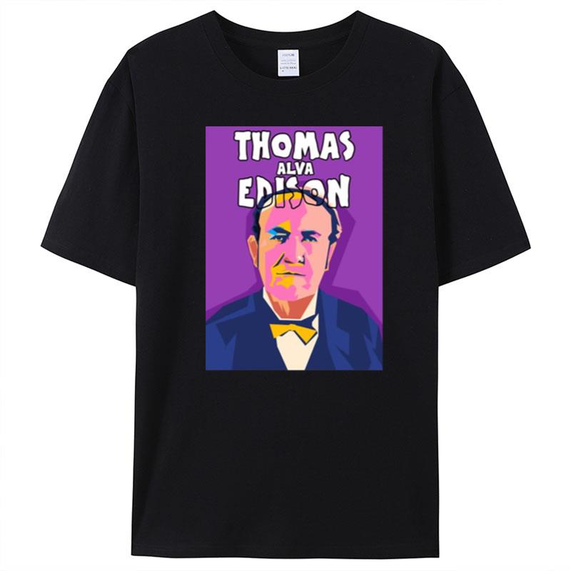 Pop Art Style Thomas Alva Edison T-Shirt Unisex