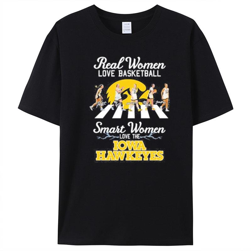 Real Women Love Basketball Smart Women Love Iowa Hawkeyes Abbey Road Signatures T-Shirt Unisex