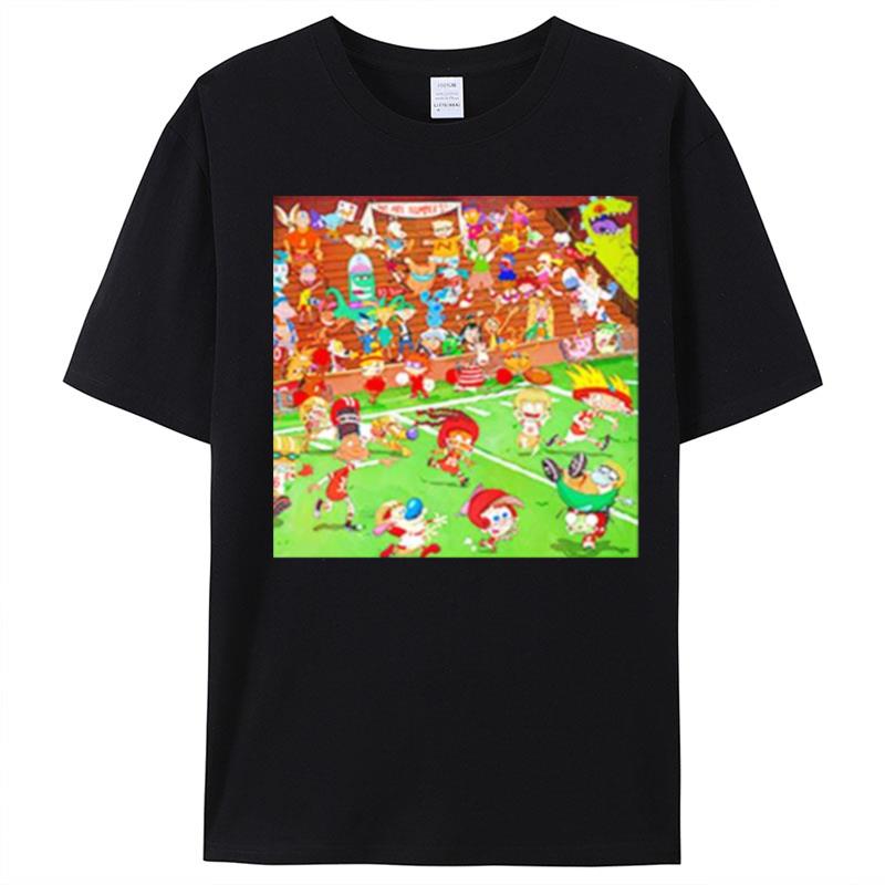 Ren And Stimpy Football T-Shirt Unisex