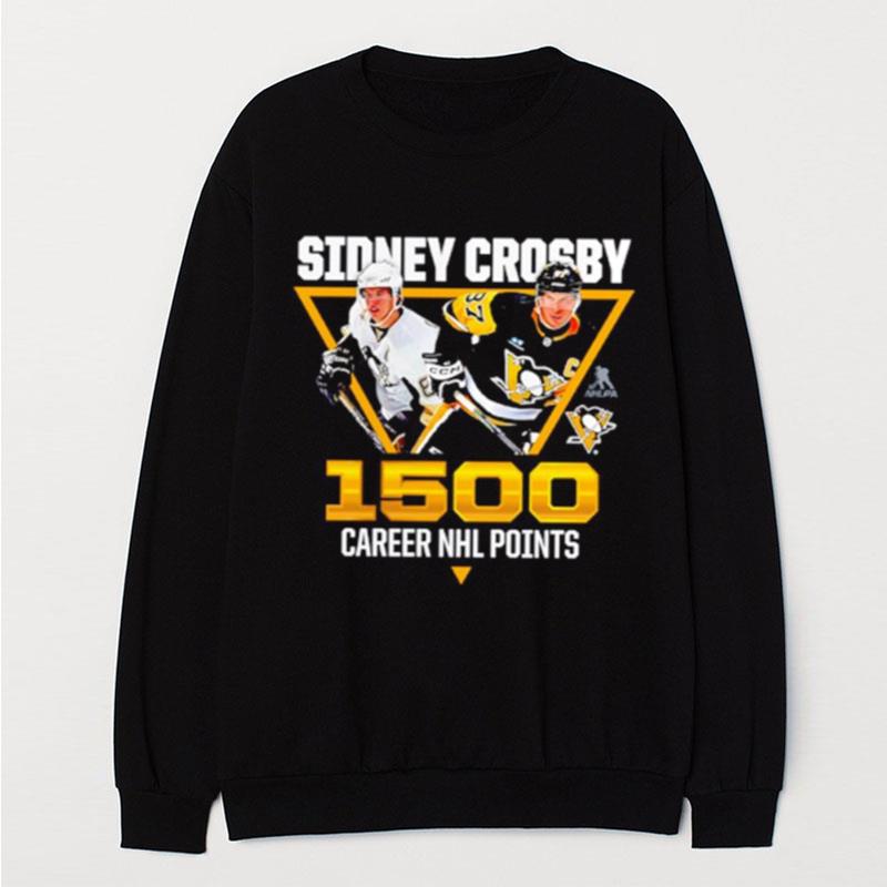 Sidney Crosby Pittsburgh Penguins 1 500 Career Points T-Shirt Unisex