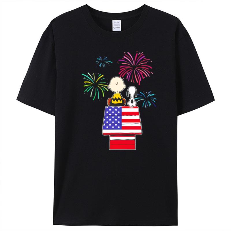 Snoopy And Charlie Brown Happy 4Th Of July T-Shirt Unisex