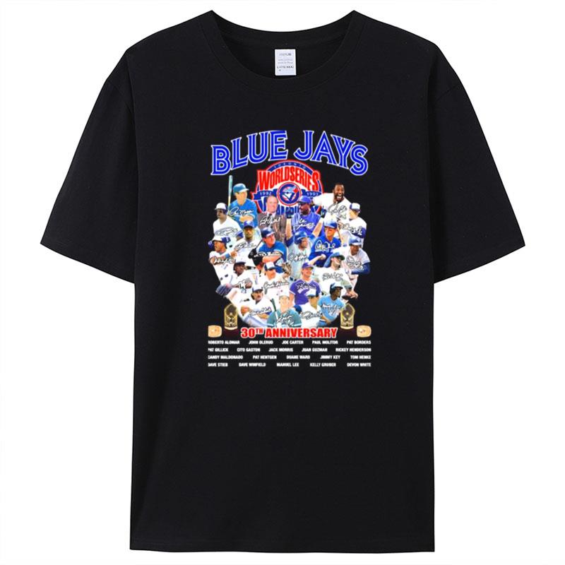 Toronto Blue Jays 30Th Anniversary Signatures T-Shirt Unisex