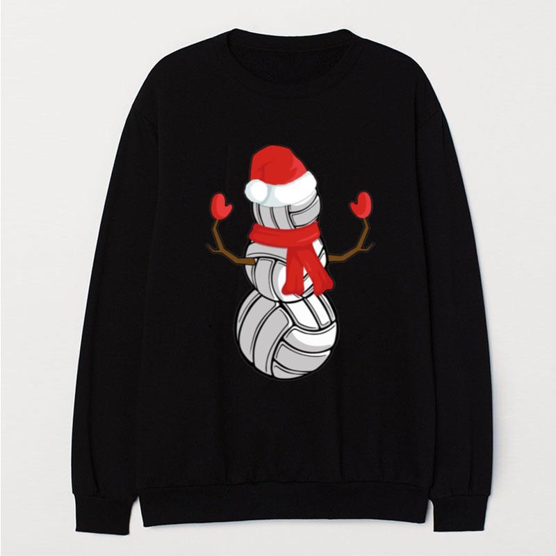 Volleyball Balls Snowman Funny Christmas T-Shirt Unisex