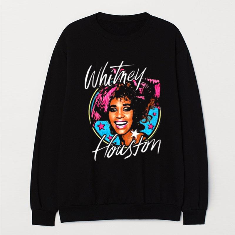 Whitney Houston Stars Black T-Shirt Unisex