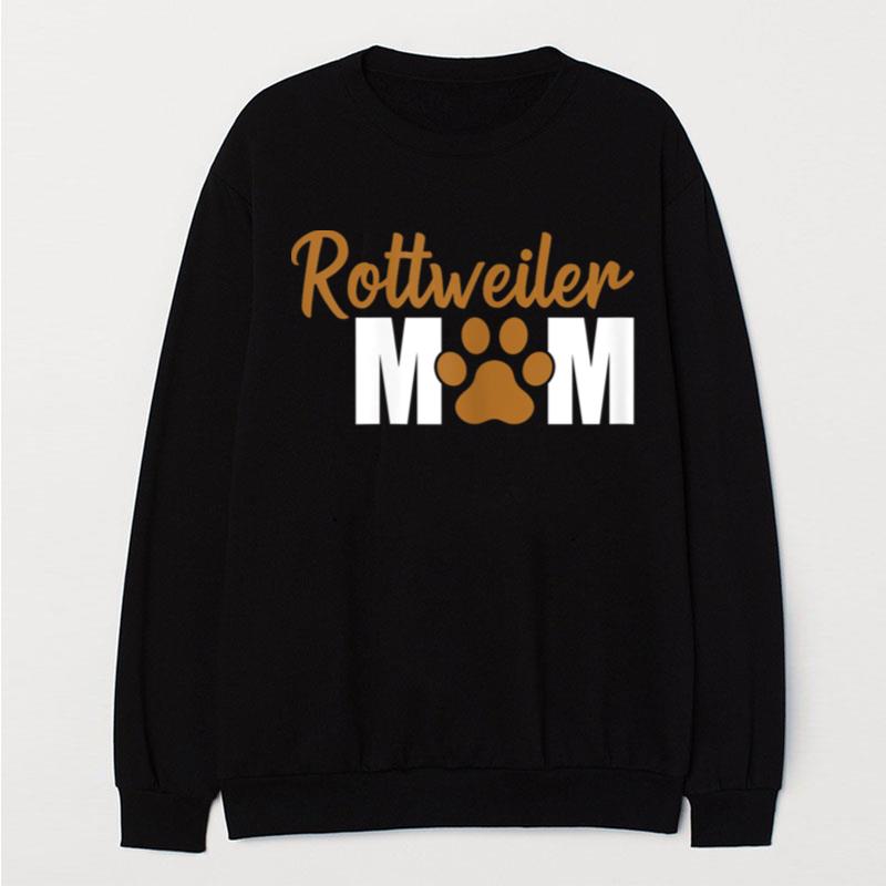 Womens Rottweiler Mom Pawprint T-Shirt Unisex