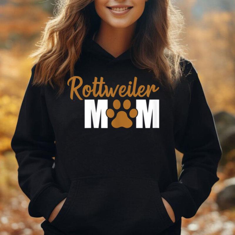 Womens Rottweiler Mom Pawprint T-Shirt Unisex