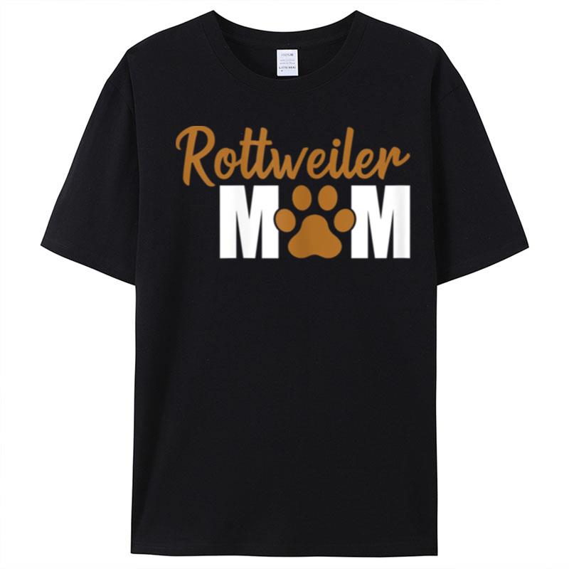 Womens Rottweiler Mom Pawprint T-Shirt Unisex