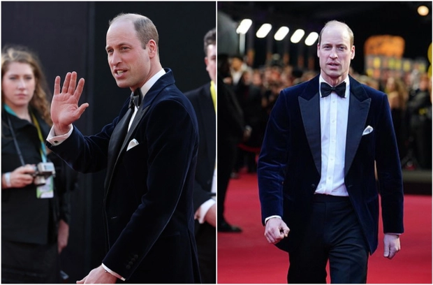 Prince William makes his first appearance without the support of Duchess Kate on the BAFTA red carpet, still creating a buzz with a moment alongside David Beckham.