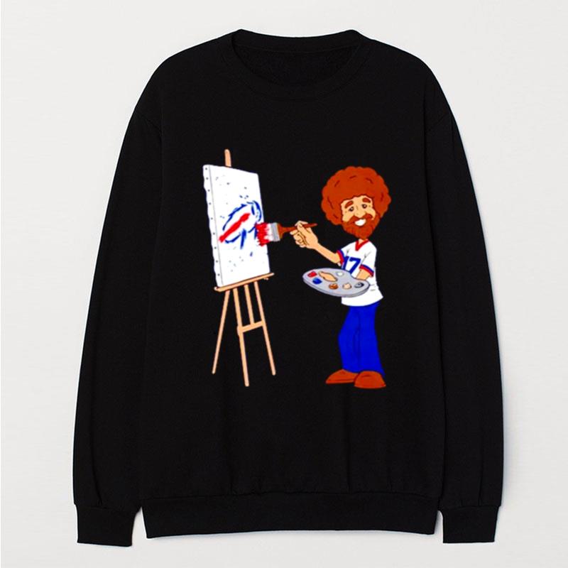 Bob Ross Happy Little Touchdowns Buffalo Bills T-Shirt Unisex