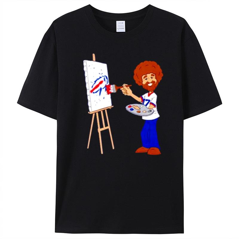 Bob Ross Happy Little Touchdowns Buffalo Bills T-Shirt Unisex