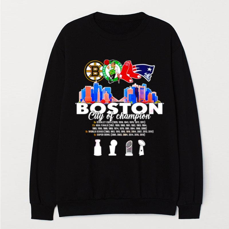 Boston City Of Champion Trophy T-Shirt Unisex