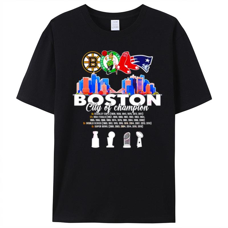 Boston City Of Champion Trophy T-Shirt Unisex