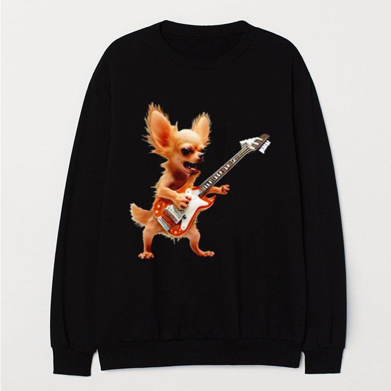 Chihuahua Play Electric Guitar T-Shirt Unisex