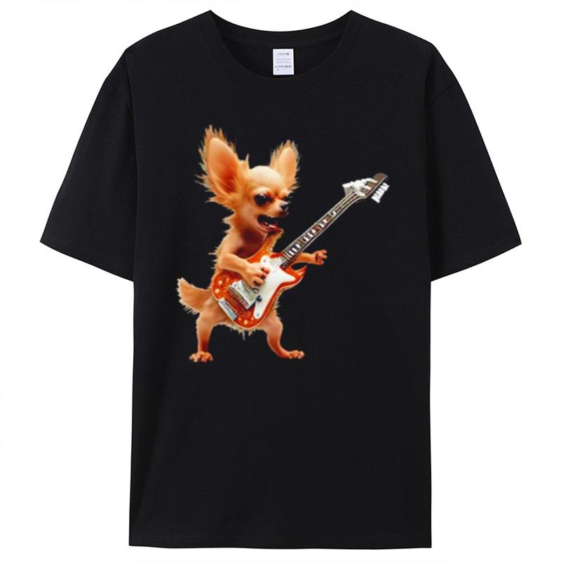 Chihuahua Play Electric Guitar T-Shirt Unisex