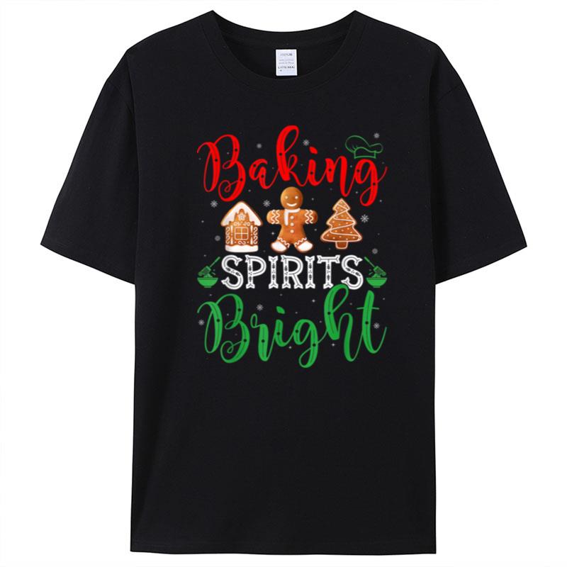 Christmas Baking Spirits Bright Cute Womens Christmas Pajama T-Shirt Unisex