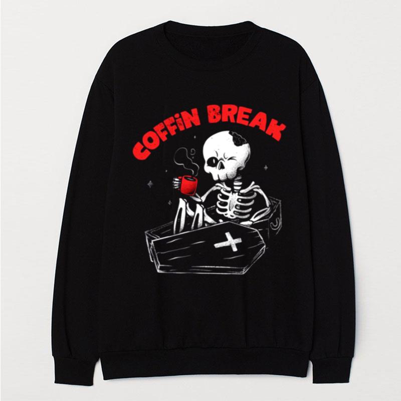 Coffin Break Skeleton Halloween T-Shirt Unisex