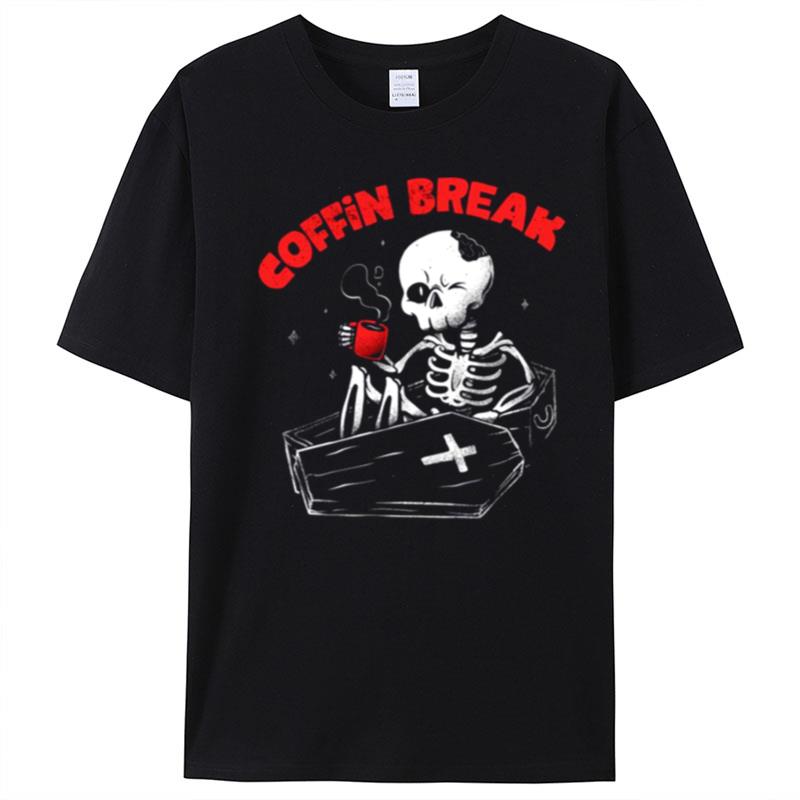 Coffin Break Skeleton Halloween T-Shirt Unisex