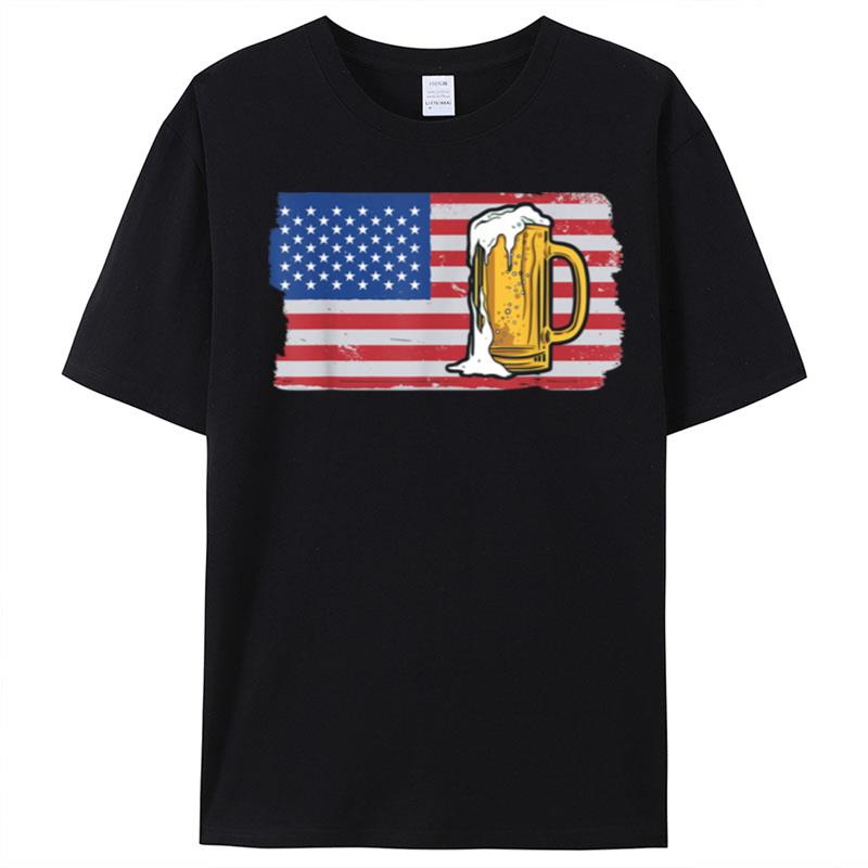 Craft Beer American Flag 4Th Of July Us Pride Beer Lover T-Shirt Unisex