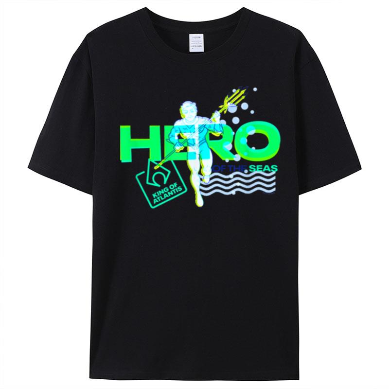 Dc Comics Aquaman Hero Of The Sea Classic Action Logo T-Shirt Unisex